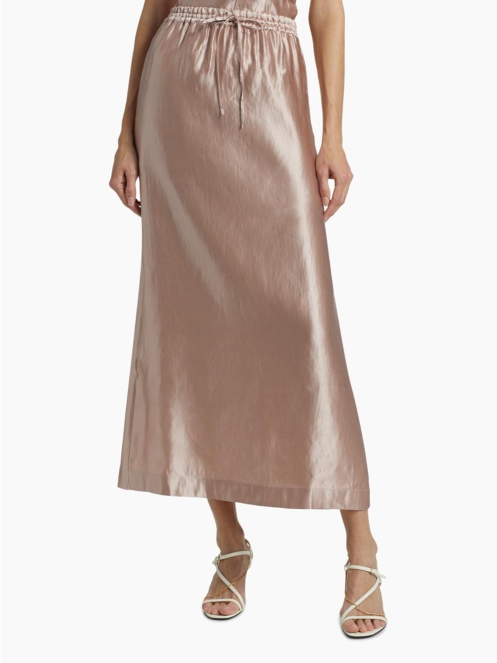 Loulou Studio Liam Satin Drawstring Maxi Skirt Sustainable
